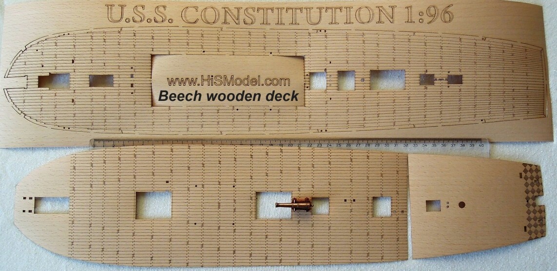 Revell USS Constitution 1:96 - laser cut wooden deck for model