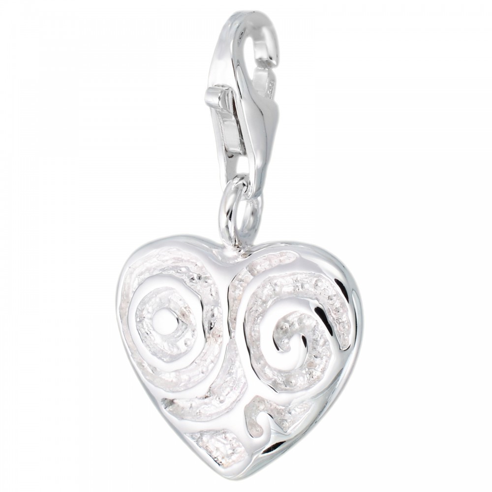 Melina charm pendant heart with pattern silver 925