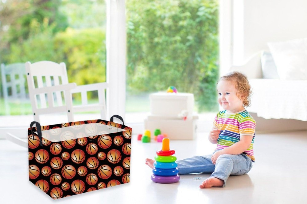 Sanjiaofen Rectangular Basketball Basket,Easter Basket.Cute Baskets for Room ...