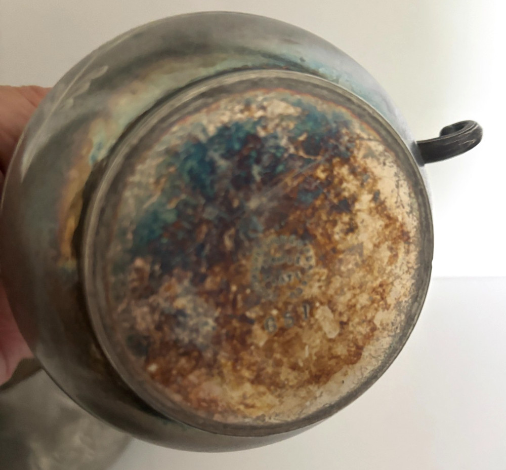 SET 2 Vtg BROOKLYN TRIPLE SILVER Silverplate Lid SUGAR BOWL FLORAL ETCH Creamer