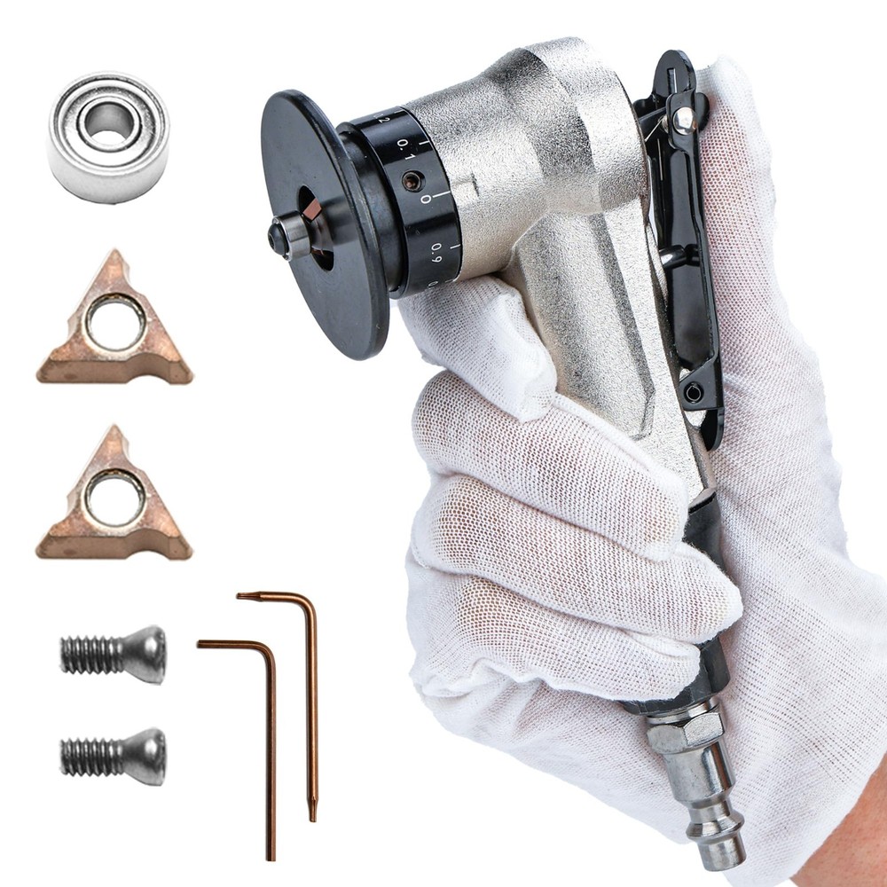Pneumatic Chamfer Tool for Metal Deburring & Beveling, Mini Handheld Machine