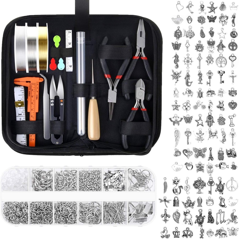 Complete Jewelry Making Kit with Tools and Charms