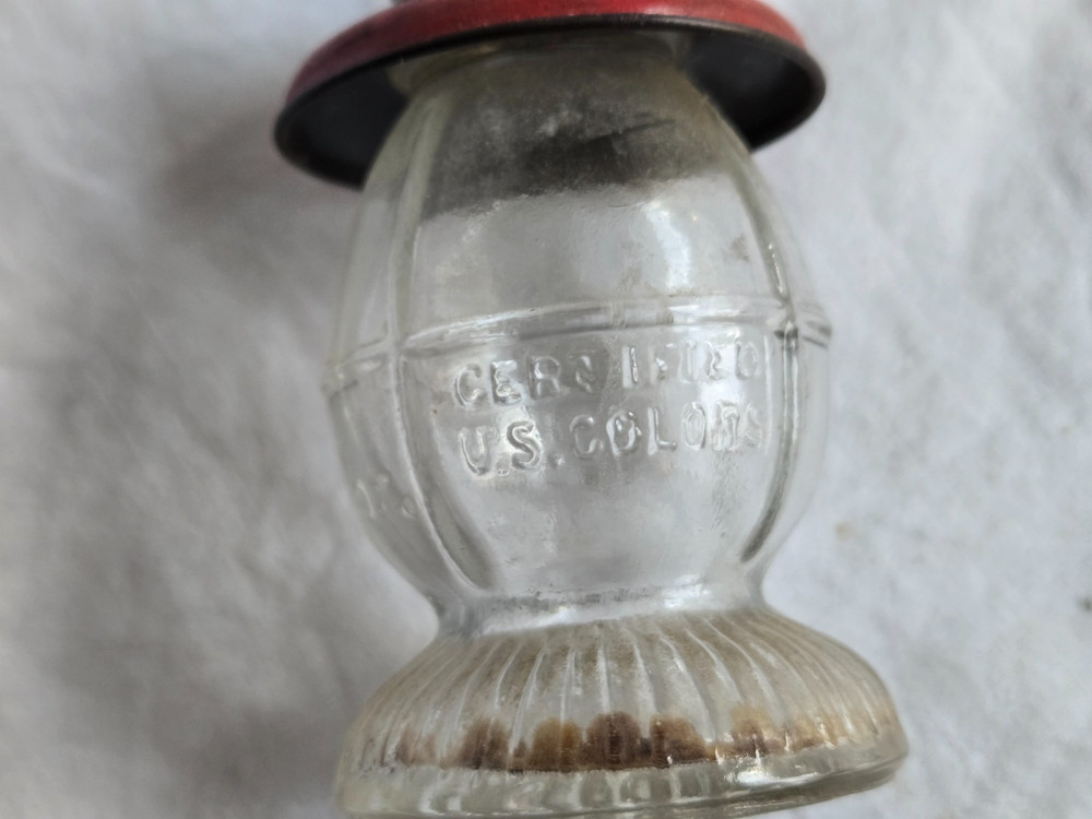 Vintage Glass Lantern Shaped Candy Container #JJ