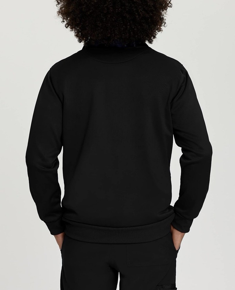 Urbane Performance Tailored Fit Strtch Zip-Front Scrub Jacket for Men Black XL