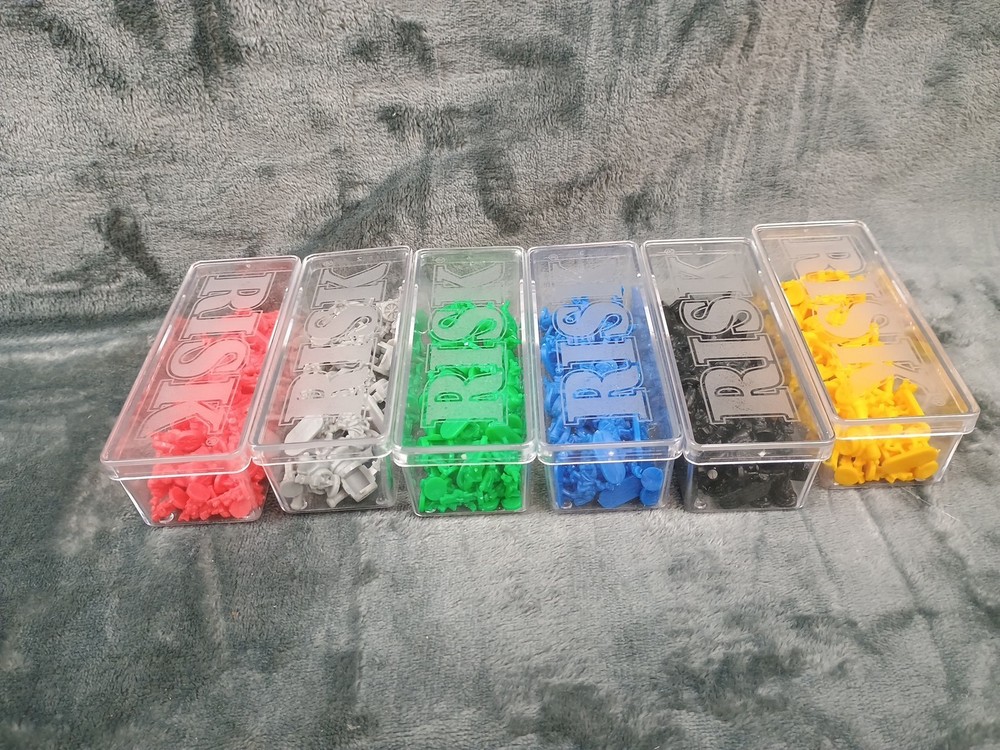 1993 Risk Board Game Replacement Game Pieces Units w/ Clear Boxes Pre-owned