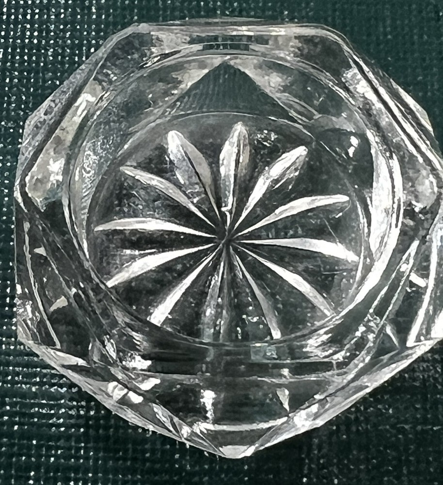 2 Glass Salt Dips Starburst Pattern
