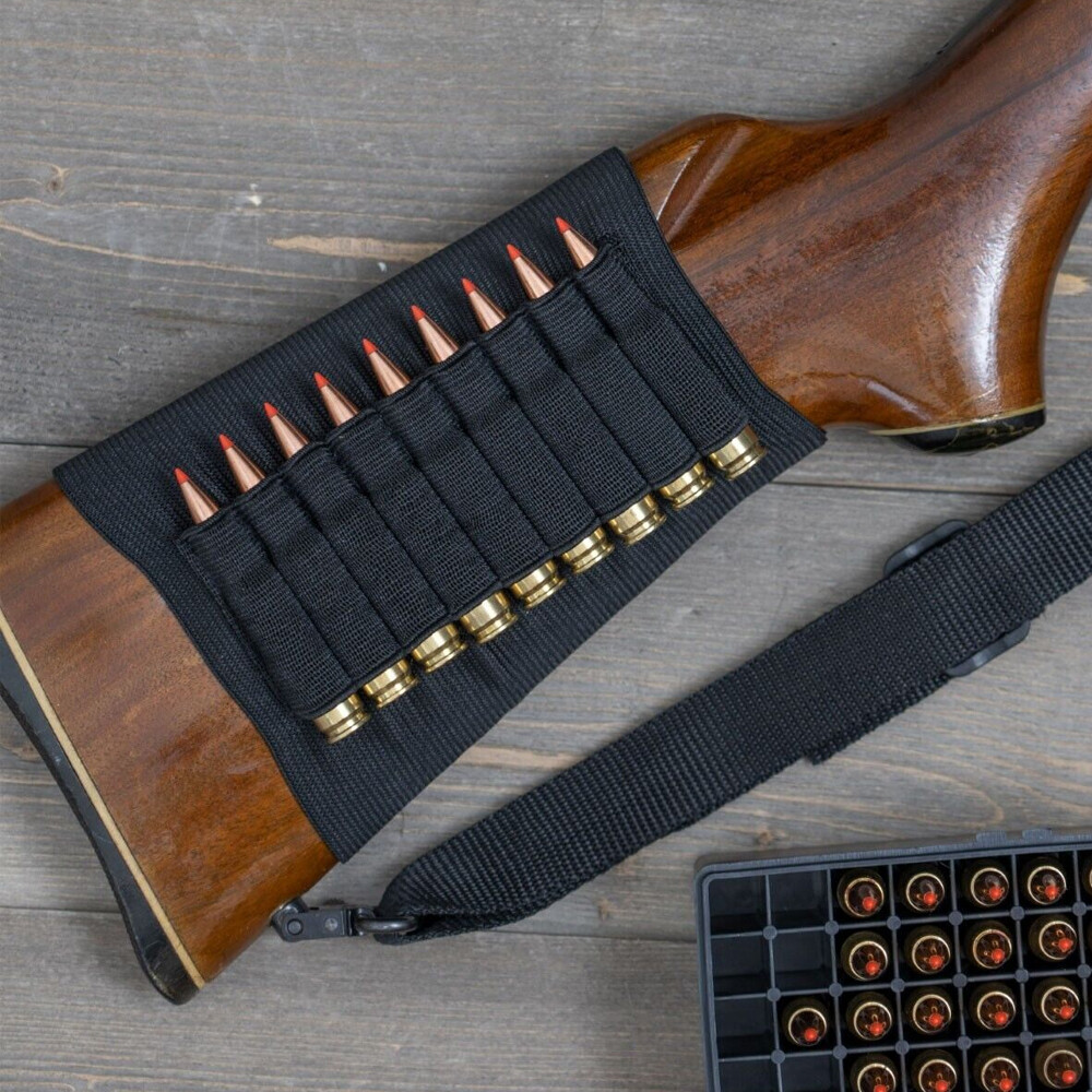 2 x Buttstock Shell Holder Shotgun & Rifle Ammo Bullet Gun Sleeve Hunting Pouch