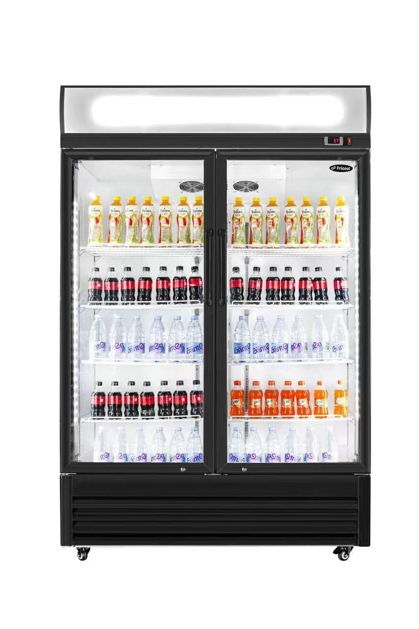 Fricool 2-Glass Door Merchandiser Refrigerator Beverage Cooler NEW