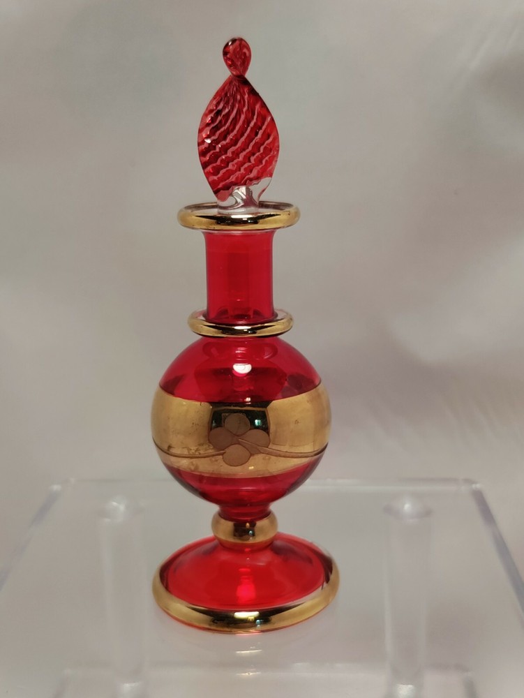 Small Red Egyptian Glass Perfume Bottle