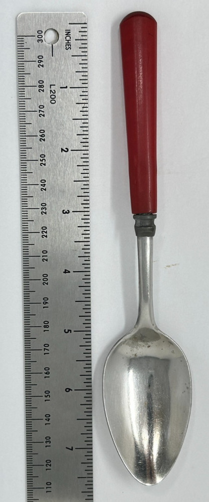 Vintage Red Bakelite Table Spoon 7 5/8"