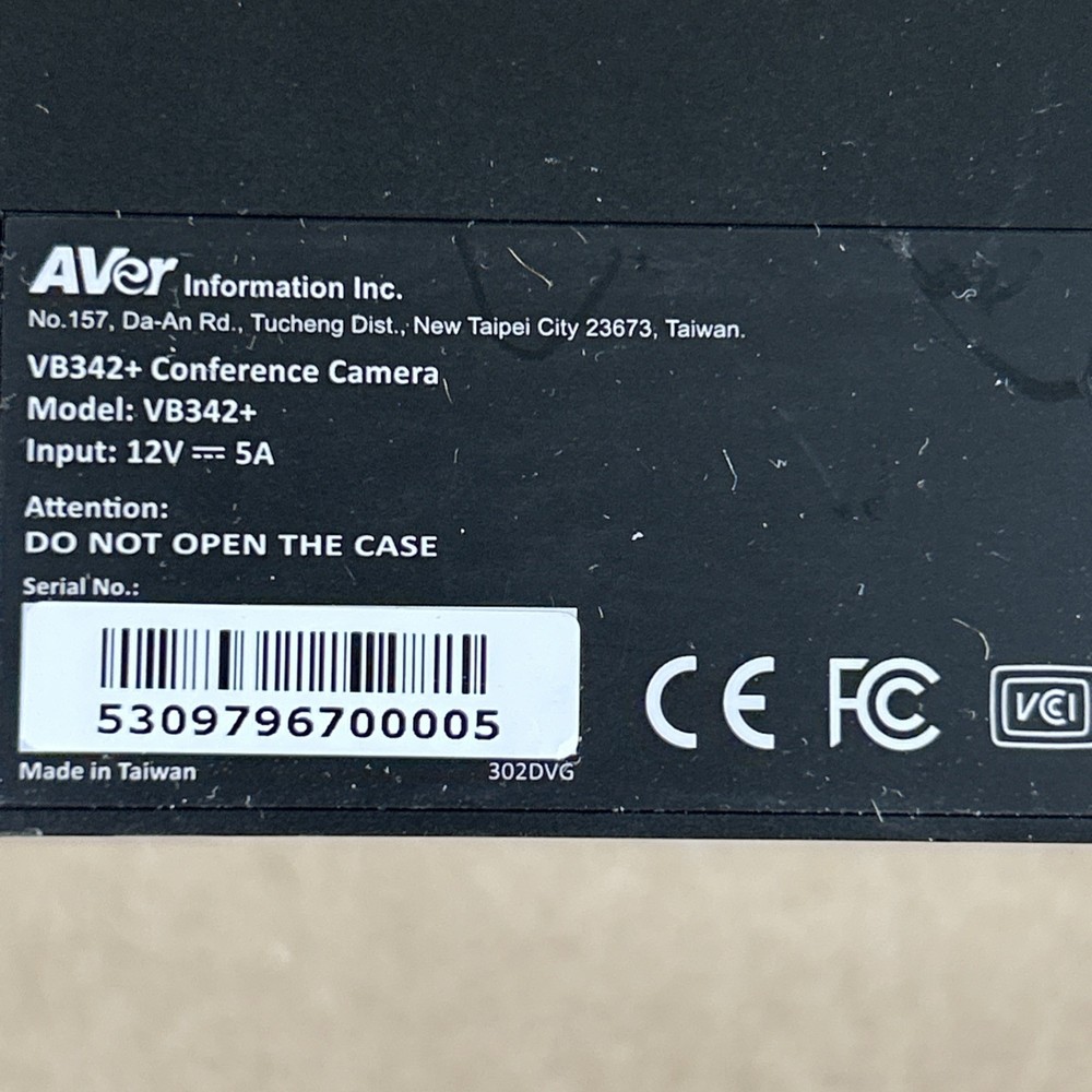 AVer VB342+ All-in-One USB 4K Conference Camera no remote