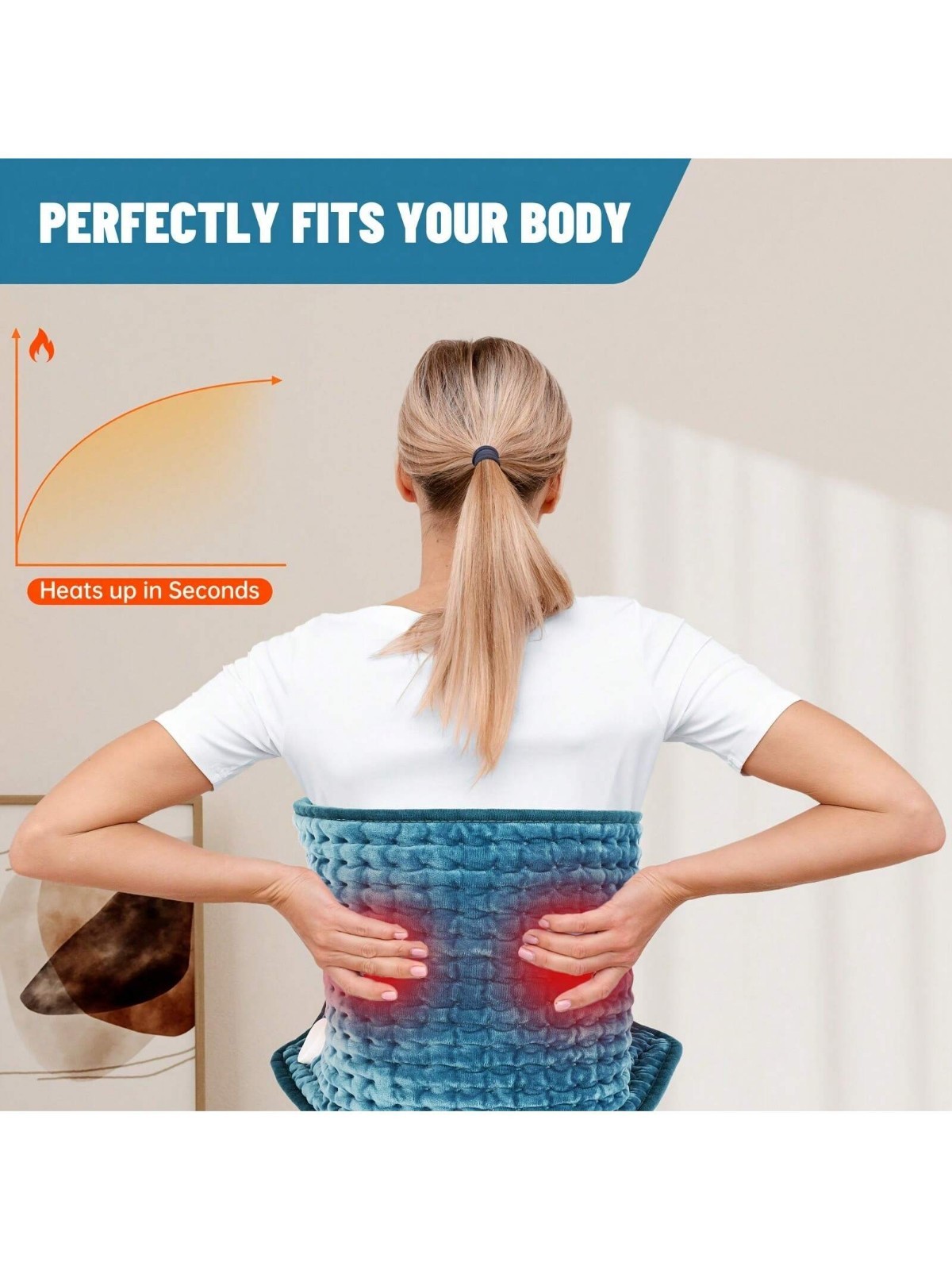 Heating Pad - Electric Heating Pads for Back,Neck, 9 Heat Settings & Moist Heat