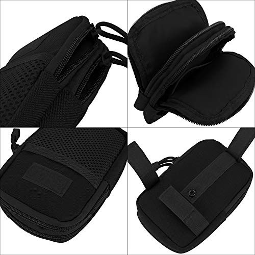Backpack Strap Pouch, Smartphone Strap Pack, Black Pouch with 4” Mod Strap