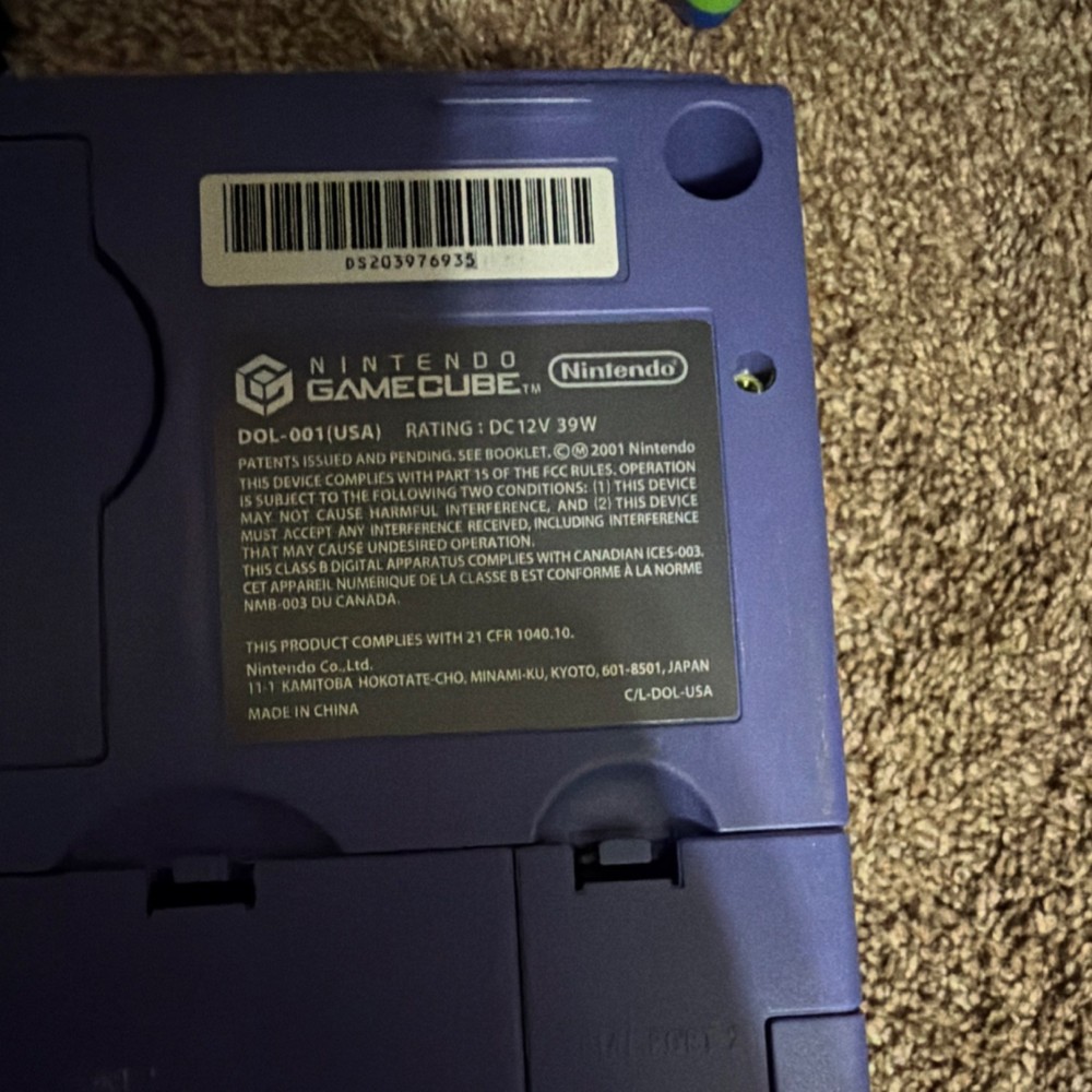 Nintendo GameCube DOL-001 Purple Console Bundle w/ Controllers & Games