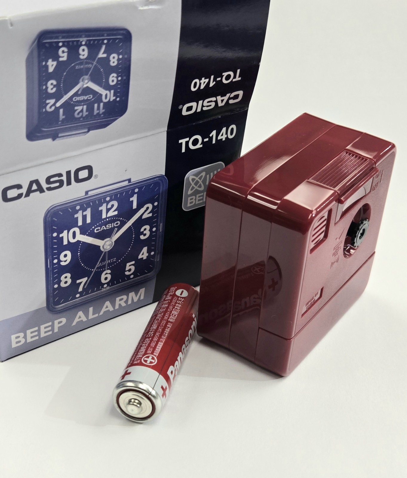 Travel Alarm Clock Classic Casio TQ140 Small TQ140-4 Red New w/ box
