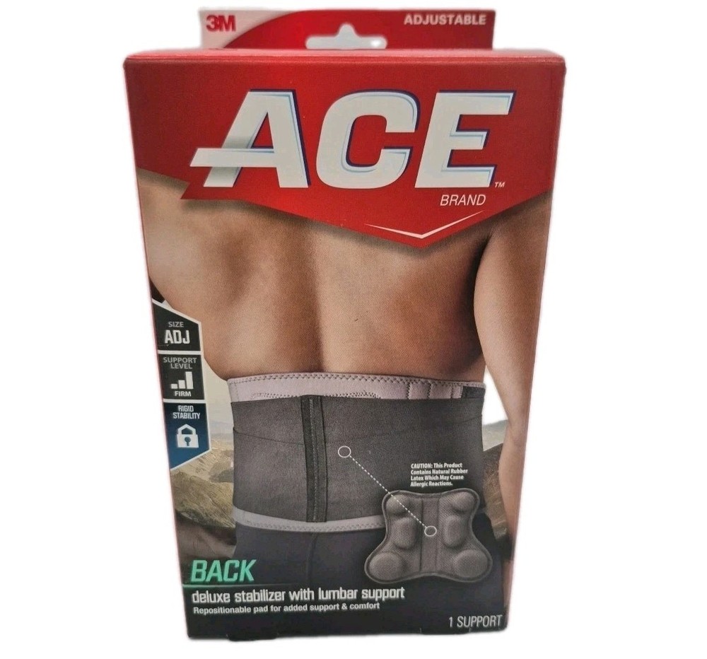 ACE Back Deluxe Stabilizer With Lumbar Support (Gray) One Size Adjustable