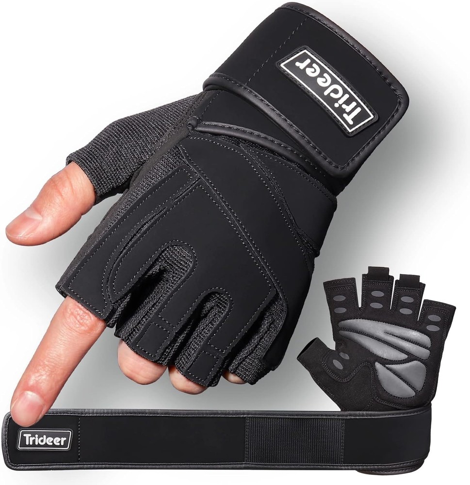 TRIDEER FINGERLESS WORKOUT GLOVES LARGE L NEW