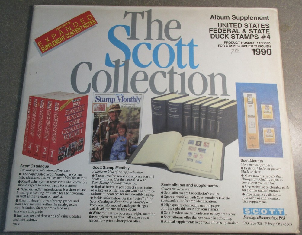 THE SCOTT COLLECTION U.S. FEDERAL & STATE DUCK STAMPS #4 1990 W/FREE SHIPPING!!