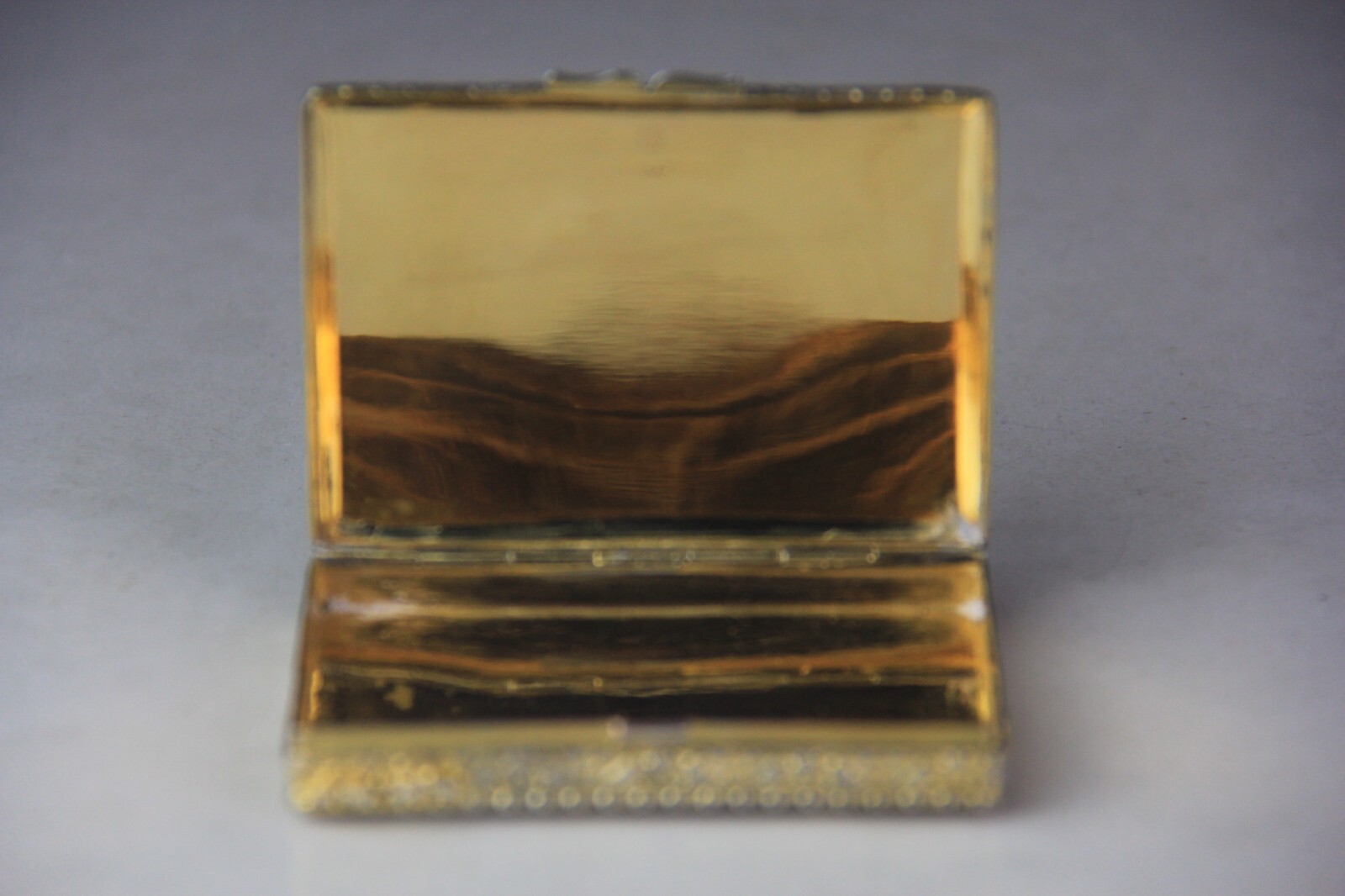 German Parcel Gilt 800 Silver & Enameled Rectangular Snuff Box w/ Courting Scene