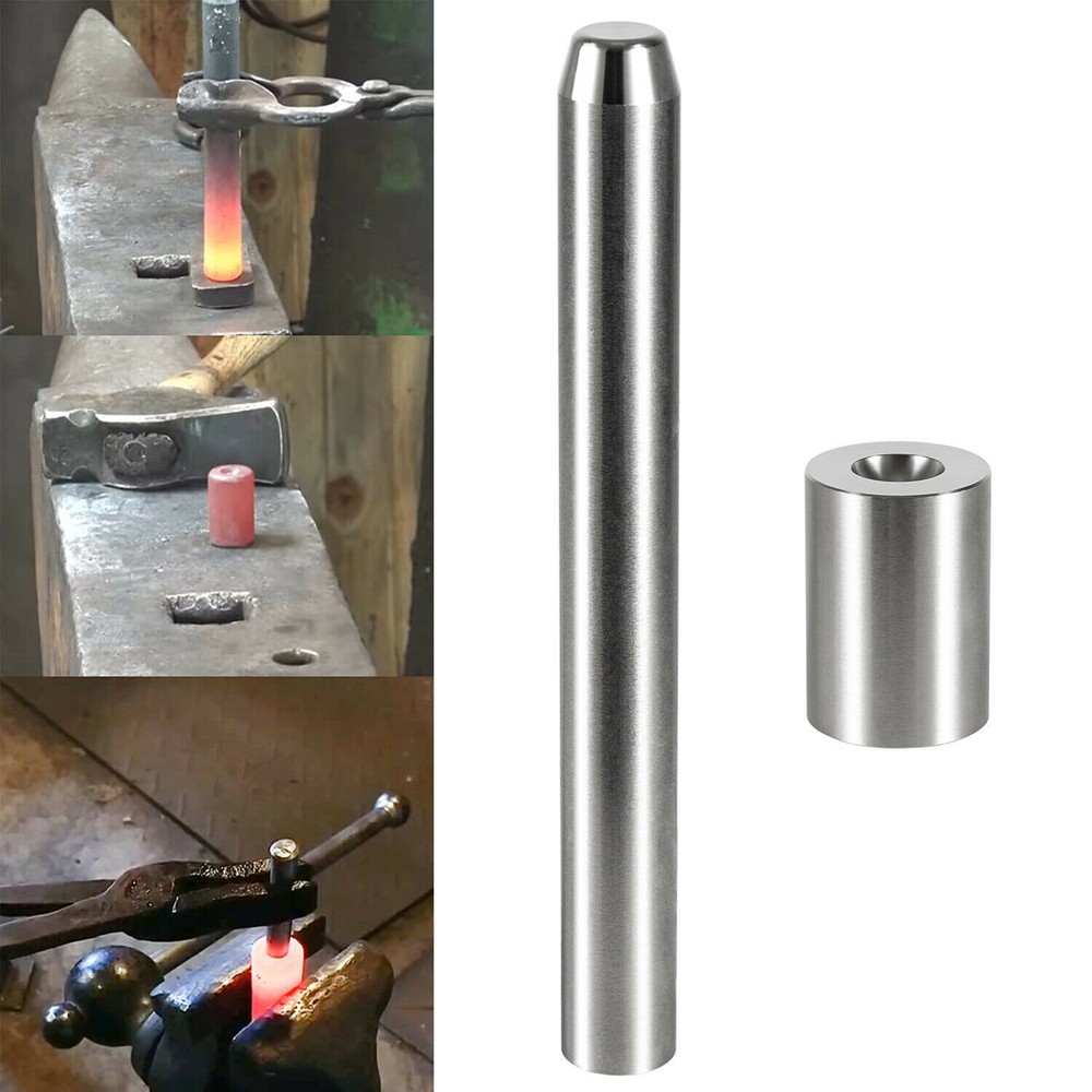 Blacksmith Rivet Doming Tool Set Top & Bottom 1/4" Blacksmithing Forging Tools