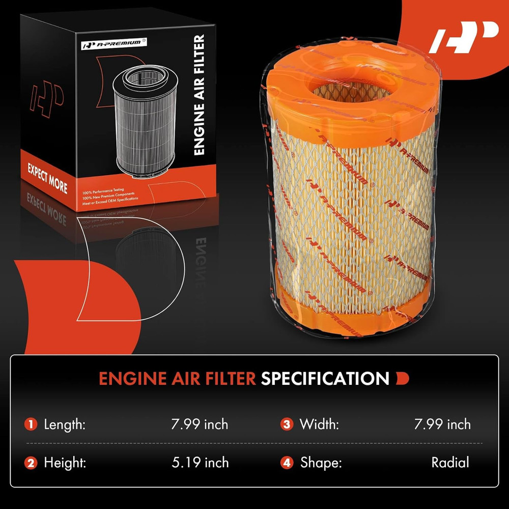 Engine Air Filter Compatible with Dodge Caliber 2008-2009 2.4L