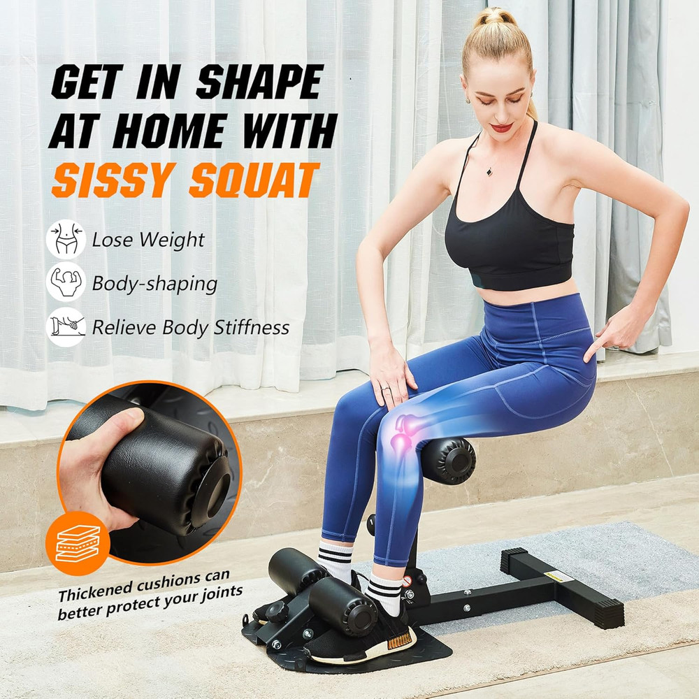 Deep Sissy Squat Bench Core Workout Multifunctional Leg Exercise Machine for Hom