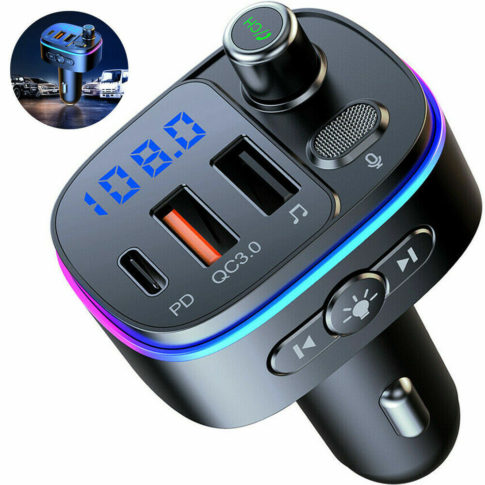 Bluetooth Car Adapter FM Transmitter USB AUX Radio Handsfree MP3 Player For Car