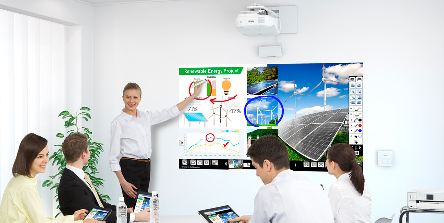 EPSON 595Wi Interactive projector for classroom and office presentations