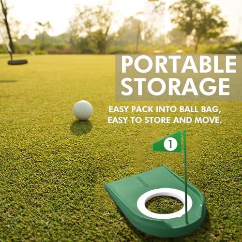 9 Pack Golf Putting Cups with Flags, Plastic Golf Training Aids with Golf Green