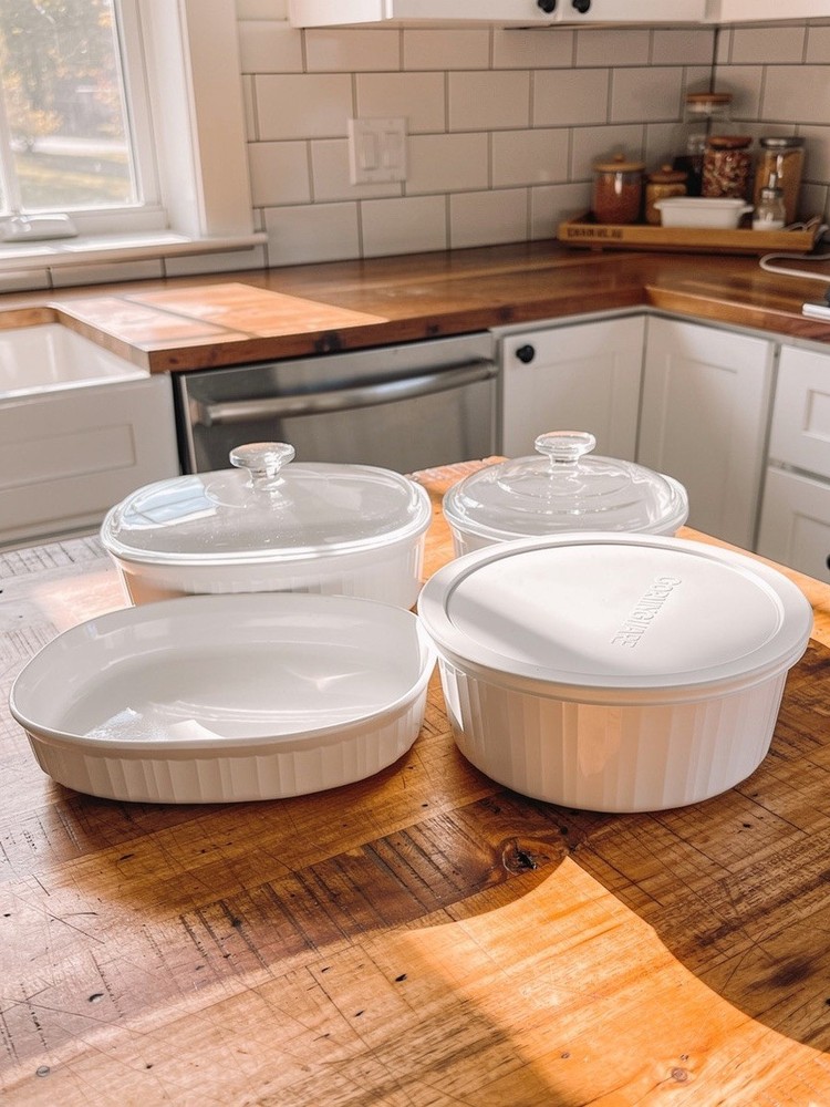 CorningWare French White Bakeware Set 7 Piece Baking Dish Set