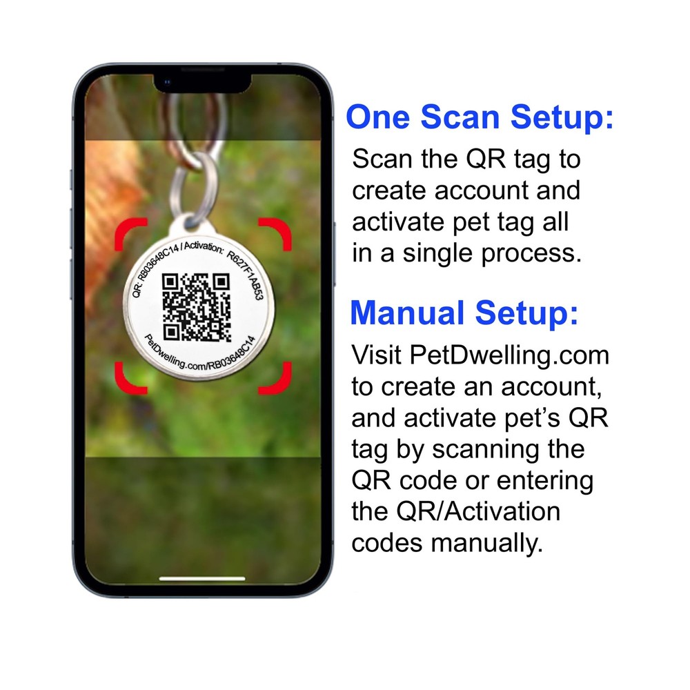 Personalized Pet ID Tag with QR Code Instant Alerts Waterproof Durable Design