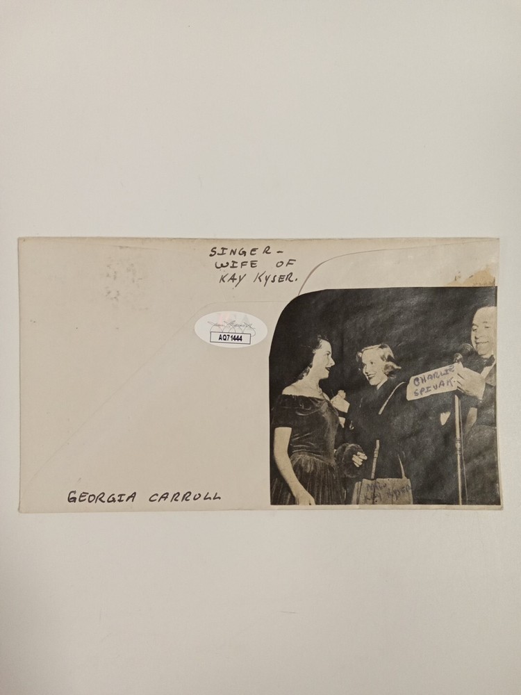 Georgia Carrol Signed Autograph Cachet JSA #