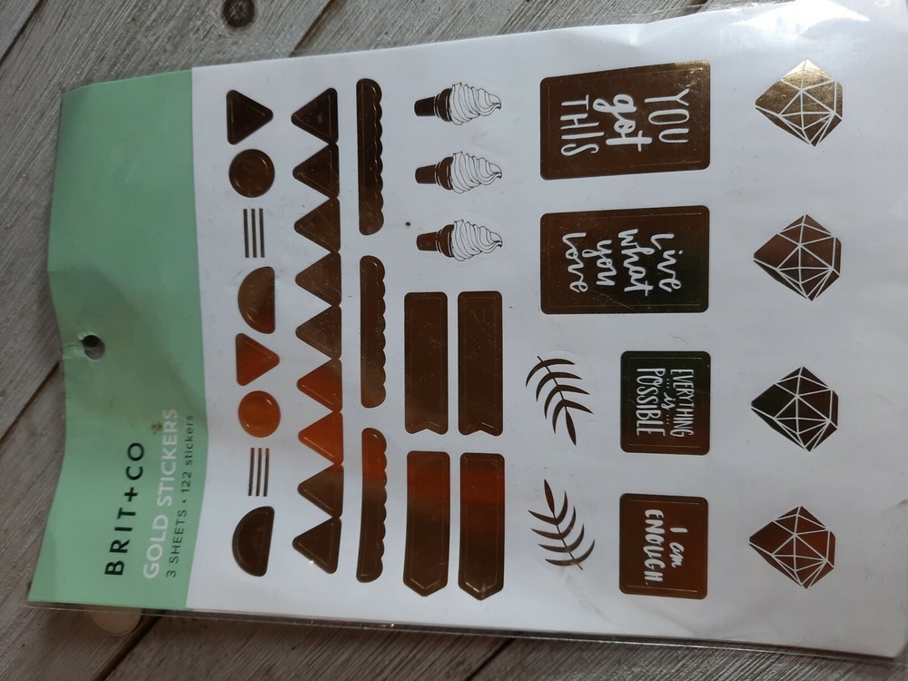 Brit + Co Gold Stickers