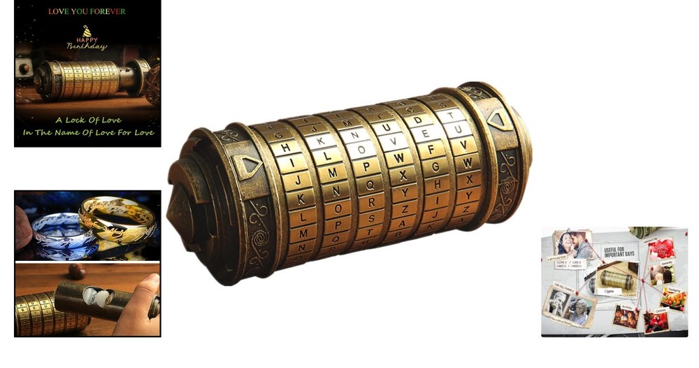 Cryptex Da Vinci Code Mini Cryptex Lock Puzzle Boxes with Hidden Compartments An