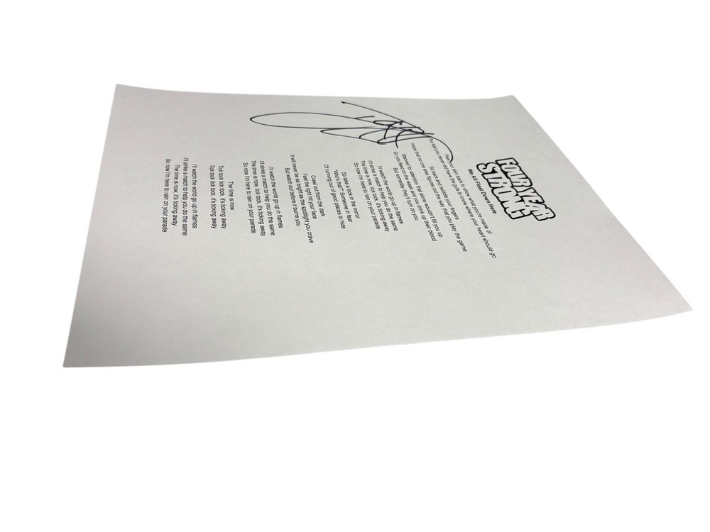 DAN O’CONNOR FOUR YEAR STRONG SIGNED AUTOGRAPH WE ALL FLOAT DOWN LYRIC SHEET