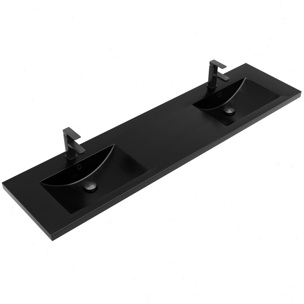 72" Double Sink Vanity Top Undermount Bathroom Sink