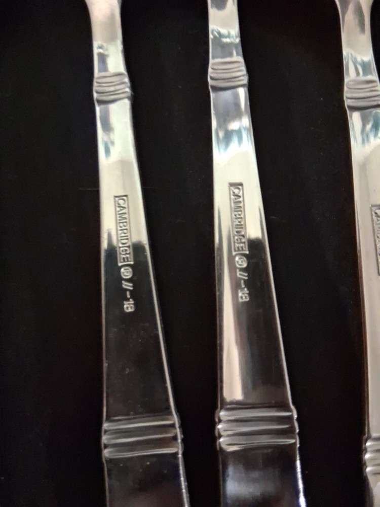 58 Pc Set Cambridge Braylen Mirror Stainless Bands Flatware Silverware