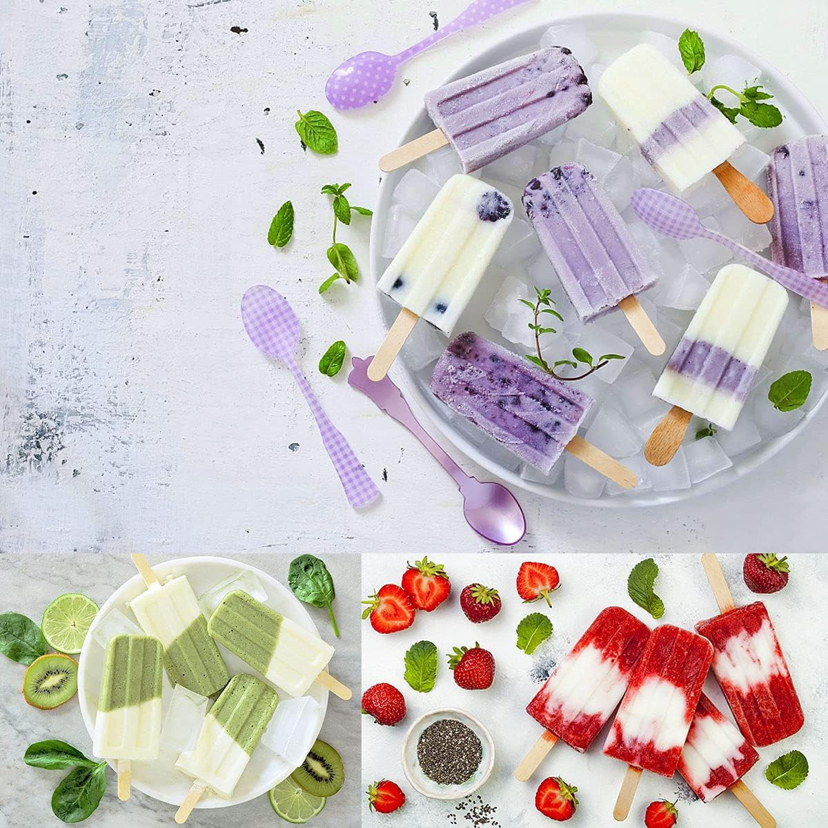 Moldes de silicona para paletas, moldes reutilizables de grado alimenticio