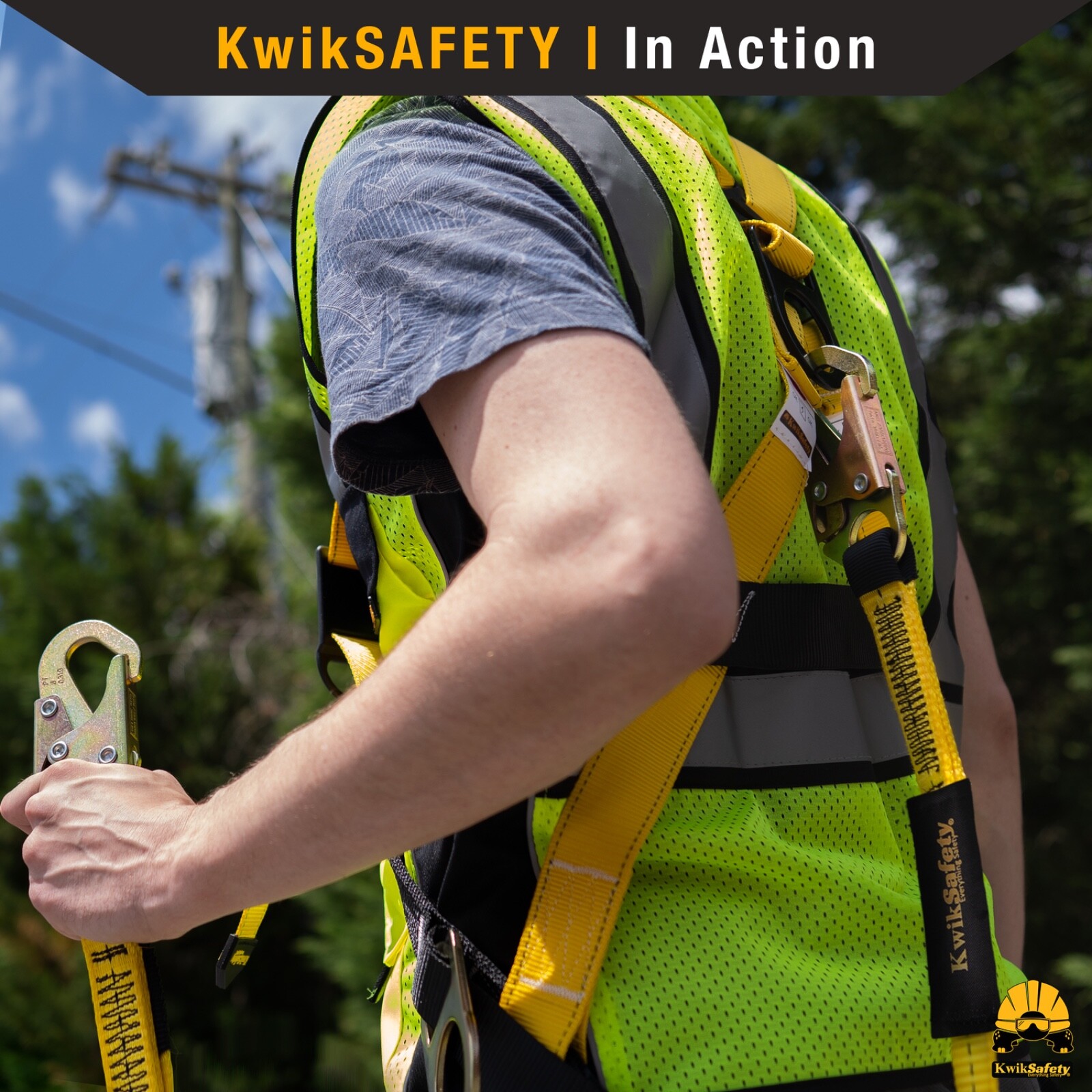 KwikSafety TYPHOON Safety Harness ANSI Fall Protection 3D Ring + Back Support