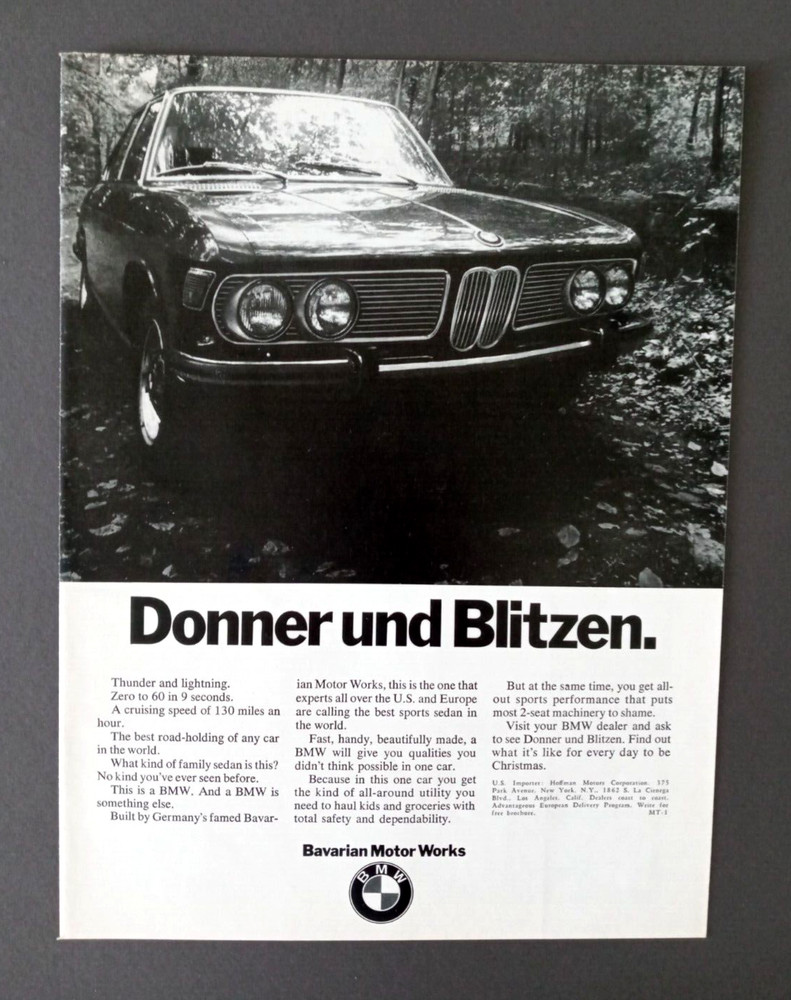 1970 BMW  original auto Ad Print Advertisement