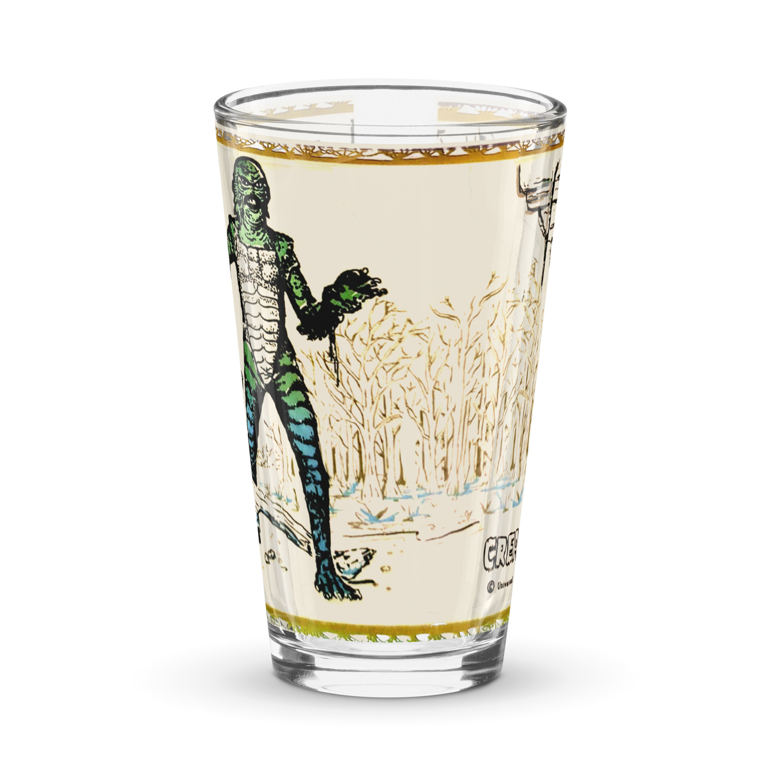 CREATURE - Universal Monsters 63 Pint Glass Anchor Hocking Repro Lagoon C@@L!