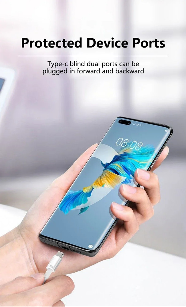 Type C to USB-A White Charging Cord Quick Fast Charging & Data Cable for Android