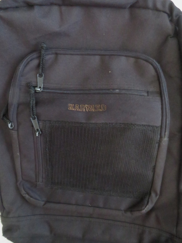 HARVARD 4 Section Backpack Schoolbag Book Bag Black EUC