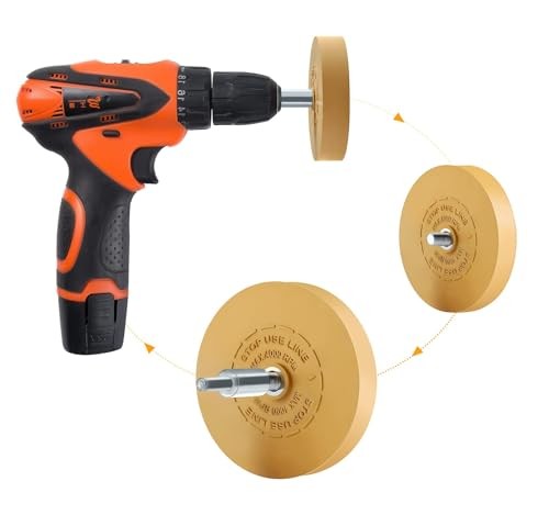 4 Pack Decal Remover Eraser Wheel Rubber Eraser Wheel for Drill 4 Pack Solid
