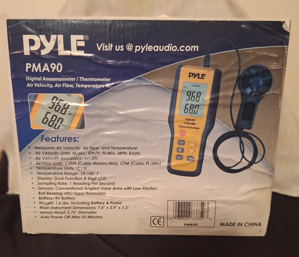 Pyle PMA90 Digital Handheld Anemometer – Great Condition