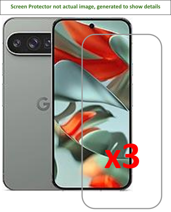 3x Google Pixel 9 Pro XL Screen Protector w/ cloth