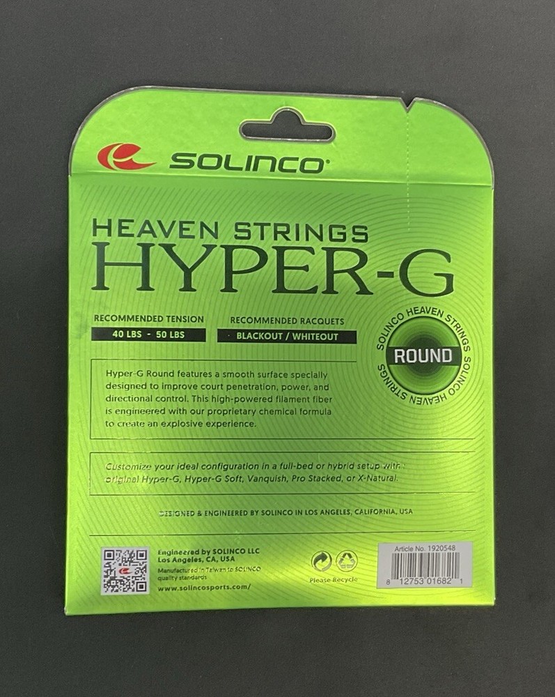 Solinco Hyper G Round 17 Gauge Tennis String 3 Pack