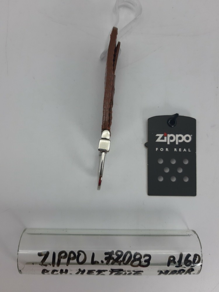 Keychain - Leather/Metal - Chrome/Brown - Cod.L72083 - Zippo