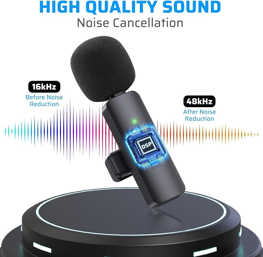 Dual Wireless Lavalier Microphone Camera/iPhone/Android/GoPro Professional Lapel