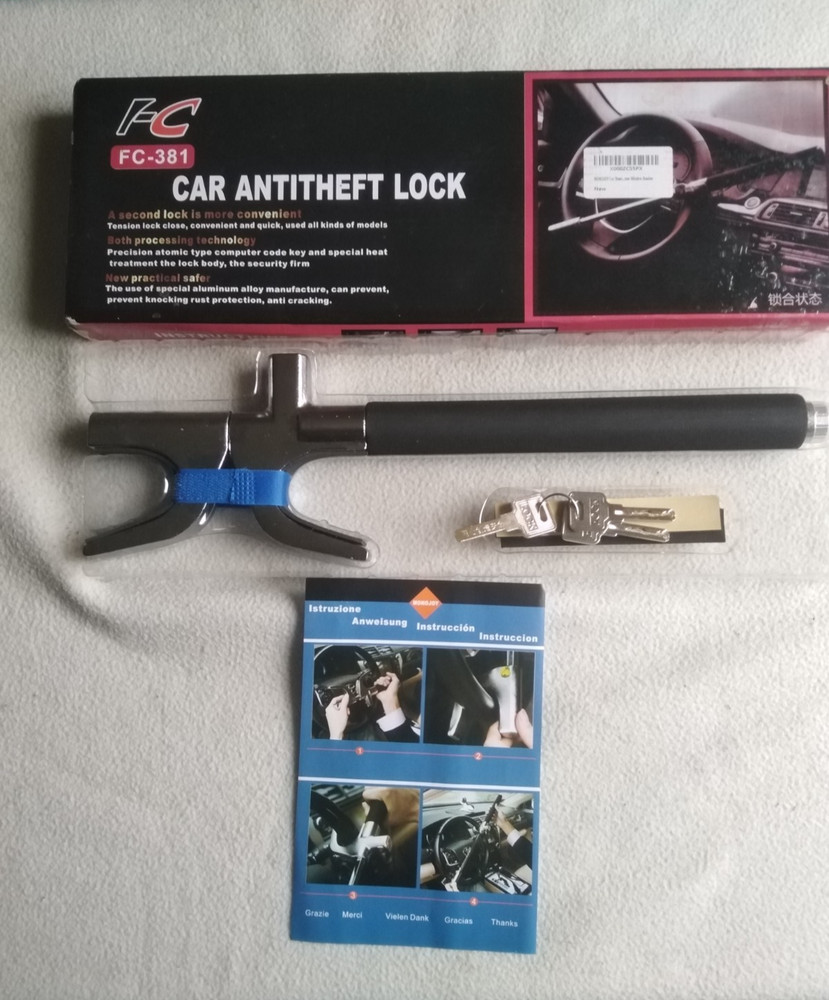 Car Anti Theft Device Crook Lock with 2 keys